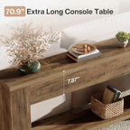 Tribesigns 70.9-Inch Console Tables for Entryway, Narrow Wooden Long Sofa Table Behind the Couch, Farmhouse Fluted Hallway Accent Table for for Living Room, Entrance, Foyer (Rustic Brown)