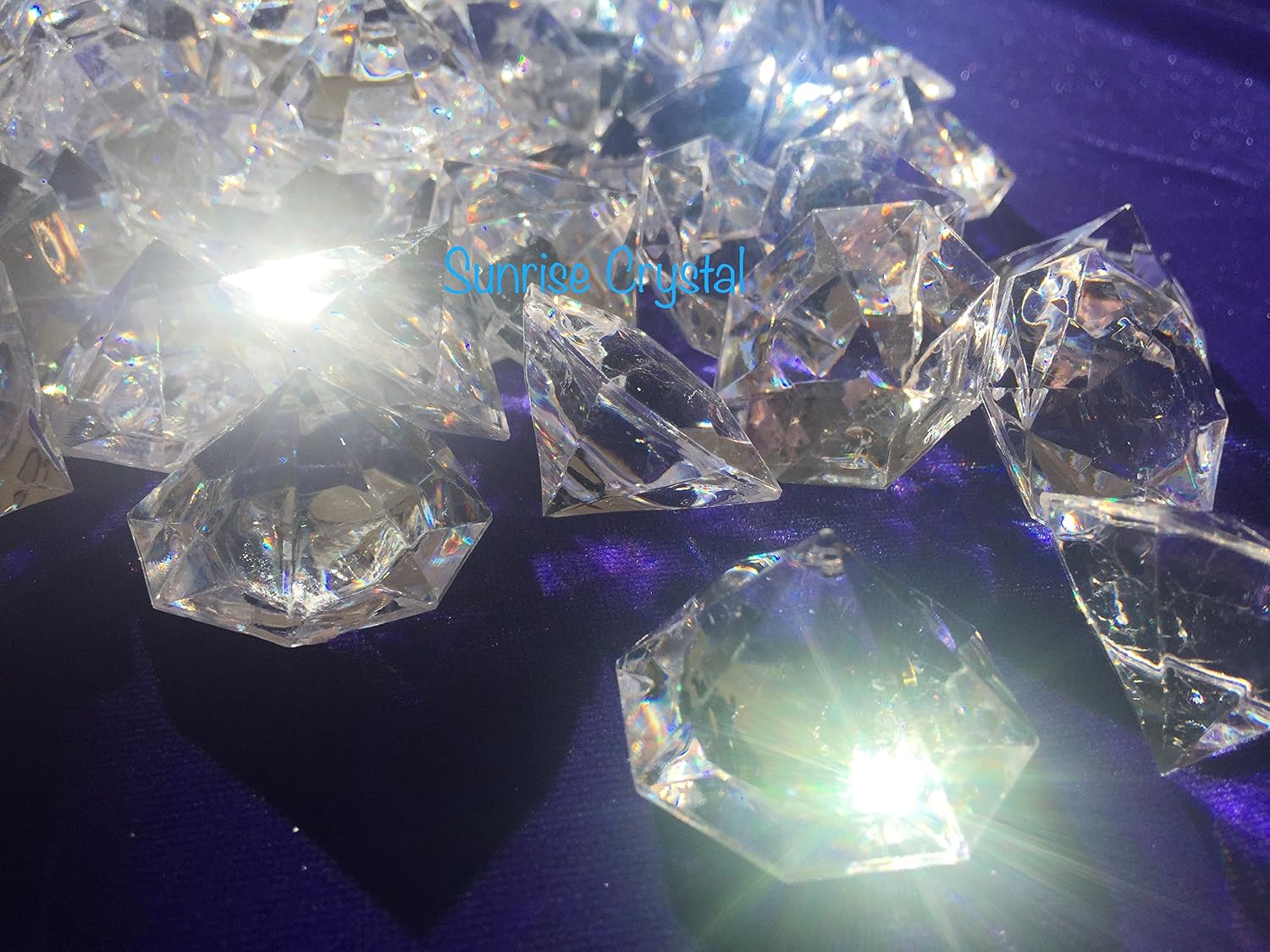 120 Pieces 1" x 1-3/8" (22 mm x 35 mm) Crystal Clear Acrylic Diamond Jewels for Party Decoration, Event, Wedding, Vase Fillers by Sunrise Crystal