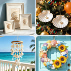 YATOJUZI 24PCS Natural Sea Shells for Crafting Decorating Scallop Seashells Vase Fillers Bulk Wholesale DIY Accessories Home Arts Decor Ornaments(6PCS 4-5inch & 18PCS 2-3inch)