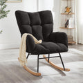 Adulto Bedroom Rocking Chair Indoor Outdoor Teddy Fabric Upholstered G,A3 | Ergonomic high back and armrests for comfort; soft teddy fabric upholstery with polyester fill; sturdy metal frame and r