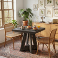 LITTLE TREE 31.5" Square Dining Table for 4, Small Space Kitchen Table with Pedestal Base, Farmhouse Wood Tables for Apartment, Dining Room & Living Room, Ideal for Cafe & Restaurant Use (Black Brown)