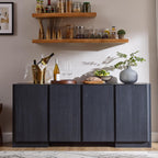 JXQTLINGMU 66" Large Sideboard Buffet Cabinet with Storage, 30" Tall Modern Kitchen Storage Cabinet, Adjustbale Shelf, Coffee Bar, Long Accent Table for Dining Room,Living Room, Entryway, Black