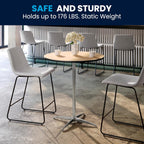 Flash Furniture Lars 30" Round Cocktail Table with 30" and 42" Columns, Adjustable Standard or Bar Height Round Table for Events or Home Use, Natural