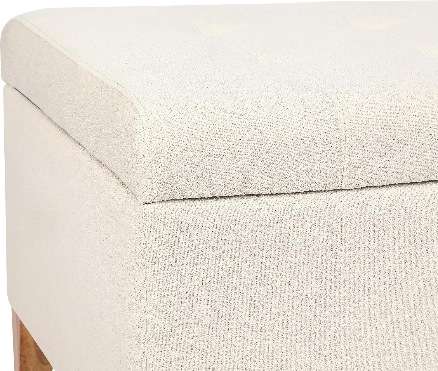 Asense Storage Ottoman Bench with Hinged Lid, Ottoman with Storage Footstool for Living Room & Entryway, End of Bed Bench for Bedroom