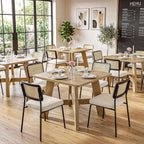 LITTLE TREE 39.37" Square Dining Table for 4, Small Space Kitchen Table with Pedestal Base, Farmhouse Wood Tables for Apartment, Dining Room & Living Room, Ideal for Cafe & Restaurant Use