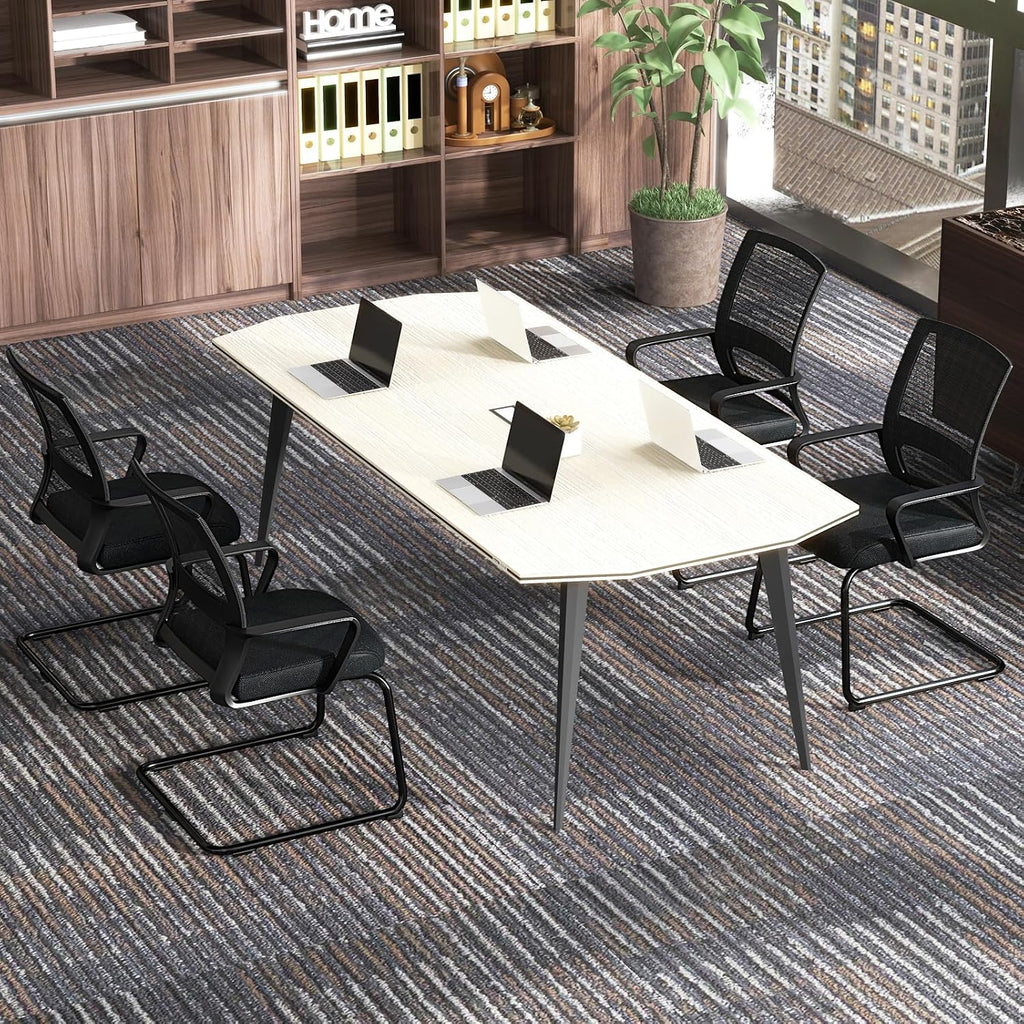 Giantex Office Guest Chair Set of 2, Guest Conference Chair w/Lumbar Support Ergonomic Backrest, Metal Frame Sled Base Mesh Executive Chair, Desk Chair for Reception Conference Room, Waiting Room
