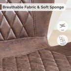 Dining Chairs Set of 6, Comfy Modern Dining Chairs with Thick Cushions, Upholstered Fabric Kitchen Side Chairs with Adjustable Metal Legs for Dining Room (Brown)