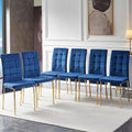 Homedot Modern Dining Room Chairs Upholstered Set of 6, Navy Blue Kitchen Chairs Mid Century High Back Dinner Side Chairs Space Saving with Padded Seat/Metal Legs for Dining/Reading