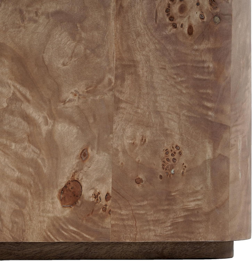SAFAVIEH Couture Collection – Torryn Brown Burl Accent Table, Sculptural Wood Side Table, Fully Assembled (SFV5804A)