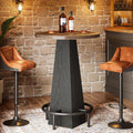 Tribesigns Bar Table, 37.4" High Round Pub Table for Small Bars, Dining Room, Kitchen, Brown and Black (Only Table)