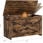 GAOMON Storage Chest, Storage Bench with Safety Hinge, Farmhouse Style Wooden Trunk for Entryway, Bedroom, Living Room, Retro