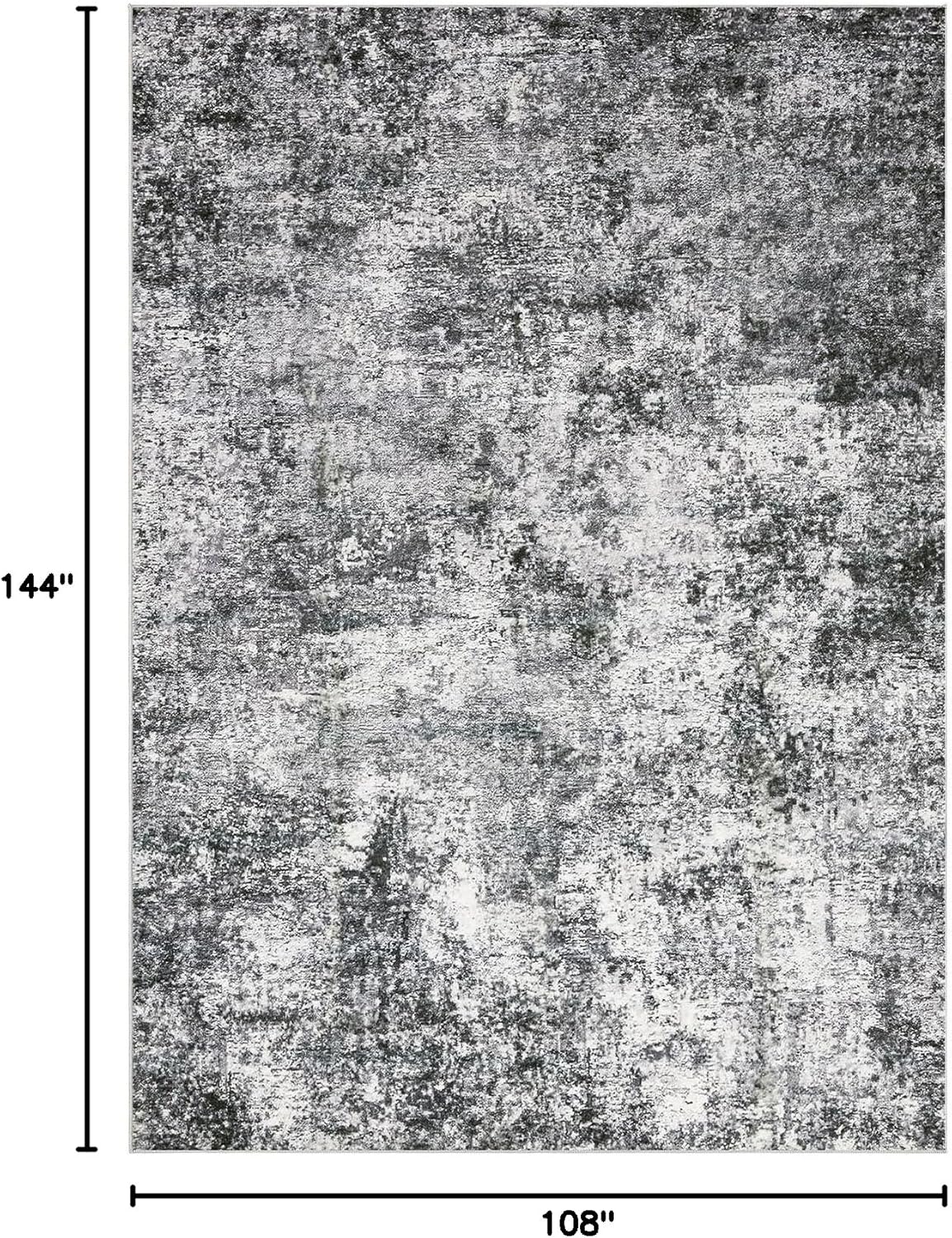 DMOYEST Area Rug Living Room Rugs - 9x12 Large Soft Indoor Neutral Modern Abstract Low Pile Washable Rug Carpet for Bedroom Dining Room Farmhouse Home Office - Grey