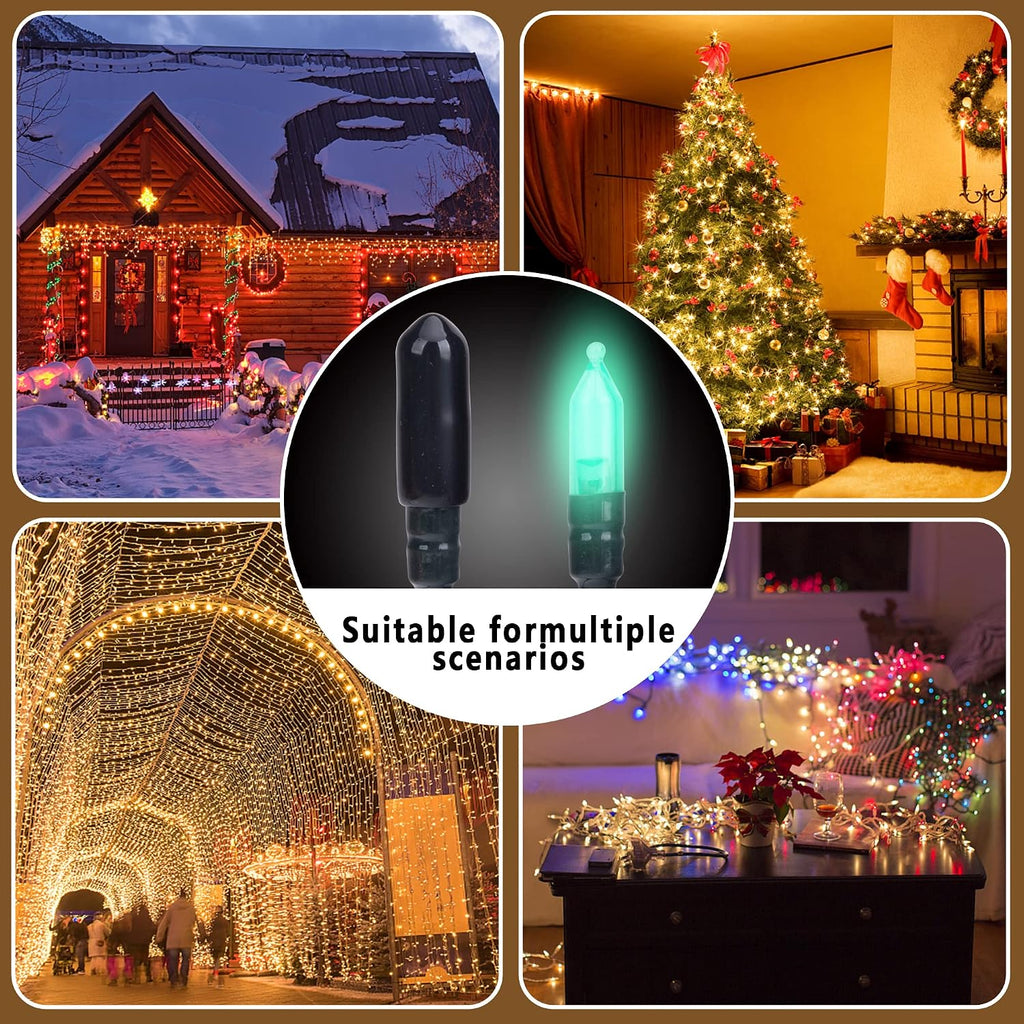 codree 150 PCS No Glow Caps for String Lights, String Light Cap to Hide The Extra Lights, Christmas Blackout Black Light Cap Covers for 5mm Diameter Glass LED String Lights