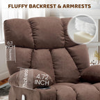 Massage Rocking Recliner Chair, Ergonomic Recliners Sofa with Vibration Massage & Heat, Rocking Chair Nursery Chair for Living Room Lounge with 4 Pockets, 2 Cup Holders, USB Charge Port, Brown