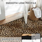 Cheetah Print Entryway Rug 2x3 Area Rug Deep Brown Animal Leopard Thin Door Mat Non Slip Washable Small Floor Mat Carpet for Entrance Porch Indoor Outdoor (Deep Brown, 2'x3')