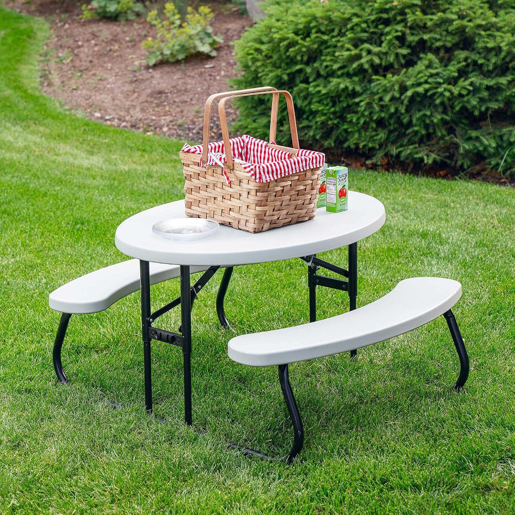 LIFETIME Kids Picnic Table, Folding Children’s Table Seats 4, UV‑Protected HDPE Top, Powder‑Coated Steel Frame, Stain‑Resistant, Indoor/Outdoor Durable Play Table