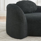 Full Foam Chaise Lounge Chair Indoor, Boucle Upholstered Boneless Chaise Lounge Sofa Bed, Right Facing Leisure Cloud Recliner Couches Sleeper Daybed for Living Room