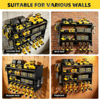 Power Tool Organizer Wall Mount, 4 Tier Heavy Duty Tool Storage Rack, 400 LBS Capacity with Drill Tools Holder & Hooks, Tool Organizers and Storage for Garage, Warehouse, Workshop, Gifts for Men