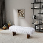 Bench in White Khaki Fur