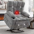 Korser Oversized Dual Motor Power Lift Recliner Chair for Elderly with Massage & Heat, Extra Wide Lift Chair with Adjustable Headrest, Electric Recliner with Storebox, Cupholder, USB, Type C, Grey