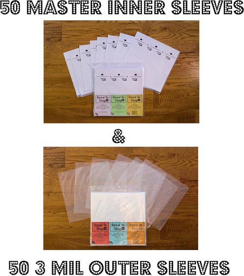 100 LP Sleeves Combo Pack - 50 Outer & 50 Inner Sleeves for 12" Vinyl Records - Protect Your Collection - Invest In Vinyl