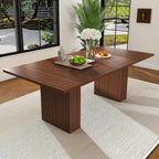 Rectangle Dining Table for 4-6, 78" Modern Dining Room Table with 2-Tier Storage Shelf Wood Rectangle Kitchen Dinner Furniture for Home, Dining Room
