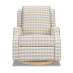Namesake Crewe Glider Recliner Nursery Chair - GREENGUARD Gold & Certi-PUR US Certified Rocker Recliner - Glider Rocking Chair for Nursery & Living Room - Manual, 360° Swivel, Tan Gingham