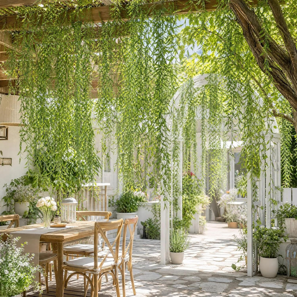 68.9ft Artificial Hanging Willow Vines Greenery Jungle Theme Decor for Woodland Forest Safari Party, Classroom Home Garden Wall Indoor Outdoor DIY Decoration