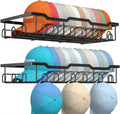 Nicetree Hat Rack for Wall - 2 Pack Metal Hat Organizer for Baseball Caps - Heavy Duty Wall Mounted Baseball Cap Organizer and Hat Storage for Closet Wall or Bedroom - Holds 48 Caps,Black
