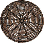 JONATHAN Y Amara 17" Round Handwoven Water Hyacinth End Table with Tripod Lattice Woven Legs, Coastal Wicker Accent Side Table for Living Room and Bedroom, No Assembly, Brown TBL2507B