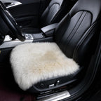 Sheepskin Chair Cushion Non-Slip Back Square Genuine Fur Chair Cover Silky Natural Wool Seat Cushion Pad Soft Area Rugs Carpet for Home Office Restaurant Chair 18x18 Inch (Pack of 2), Flaxen