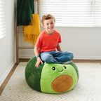 Big Joe Avocado PlushiPals Super Soft Bean Bag Chair for Kids, Ultra-Soft Plush Polyester Blend, 2.5 feet Refillable