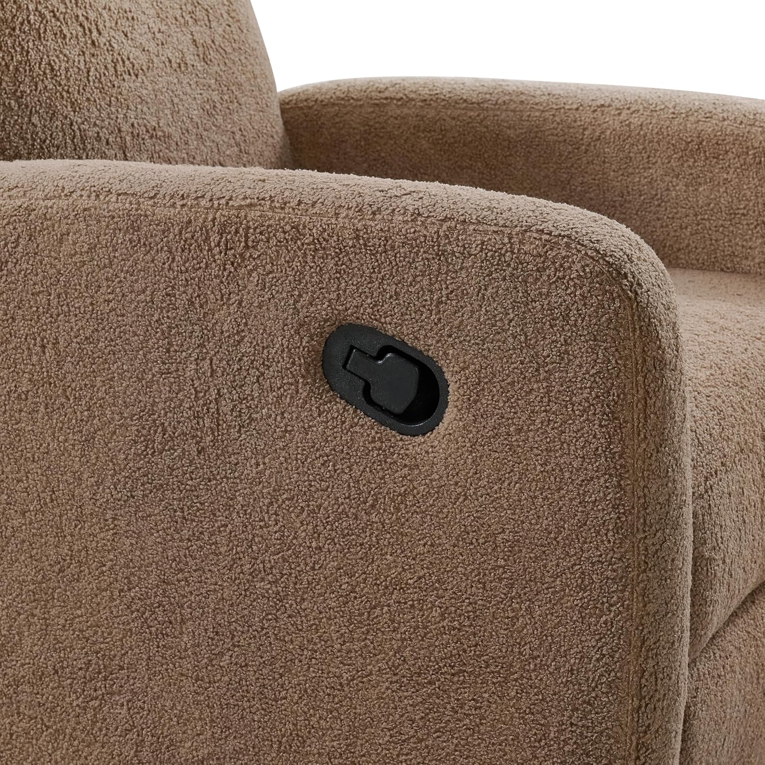 Oxford Baby Snuggly Glider Recliner Rocking Chair 360° Swivel for Nursery and Living Room - Boucle Teddy Brown
