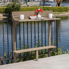 Christopher Knight Home Caribbean Outdoor Acacia Wood Balcony Bar Table, Grey Finish