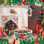 Shappy 4 Pieces Christmas Wreath Storage Container 30 Inch Wreath Plastic Storage Bags with Dual Zippers and Handles for Xmas Thanksgiving Holiday Artificial (Clear)