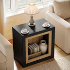 Tribesigns Modern End Table with Frame-Inspired Design, Rustic Wood Cube Rectangle Side Table with Large Storage Shelf, Industrial Sofa Couch Tables Accent for Living Room, Entrance