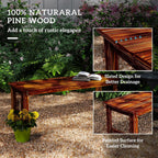 Two-Seat Wooden Park Bench with Slatted Design