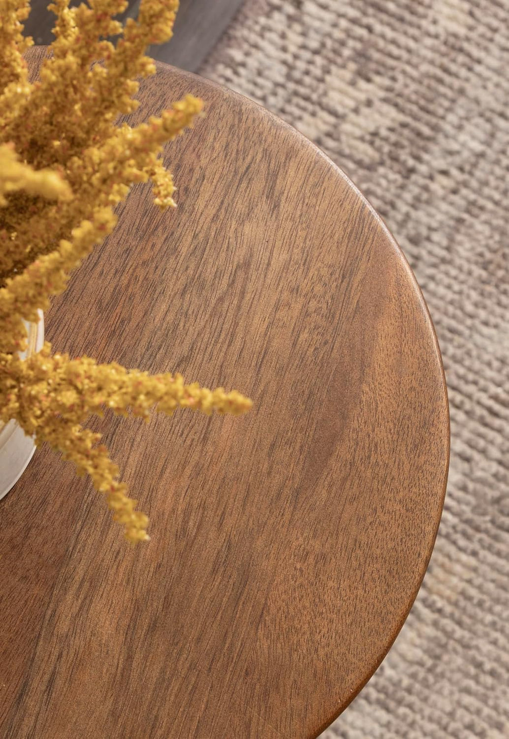 Kate and Laurel Solbrett Transitional Sophisticated Round Side Table, 12 x 12 x 22, Walnut, Sculptural Living Room End Table with Unique Pedestal Table Design for Use as Bedroom Nightstand