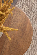 Kate and Laurel Solbrett Transitional Sophisticated Round Side Table, 12 x 12 x 22, Walnut, Sculptural Living Room End Table with Unique Pedestal Table Design for Use as Bedroom Nightstand