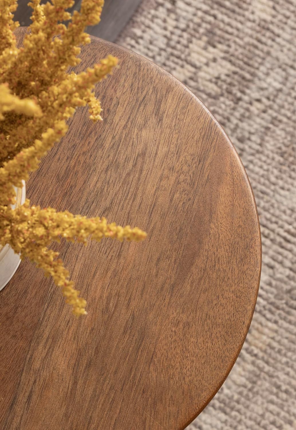 Kate and Laurel Solbrett Transitional Sophisticated Round Side Table, 12 x 12 x 22, Walnut, Sculptural Living Room End Table with Unique Pedestal Table Design for Use as Bedroom Nightstand