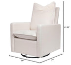 Babyletto Cali Pillowback Swivel Glider in Performance Plastic Cream Eco-Weave, Water Repellent & Stain Resistant, Greenguard Gold and CertiPUR-US Certified