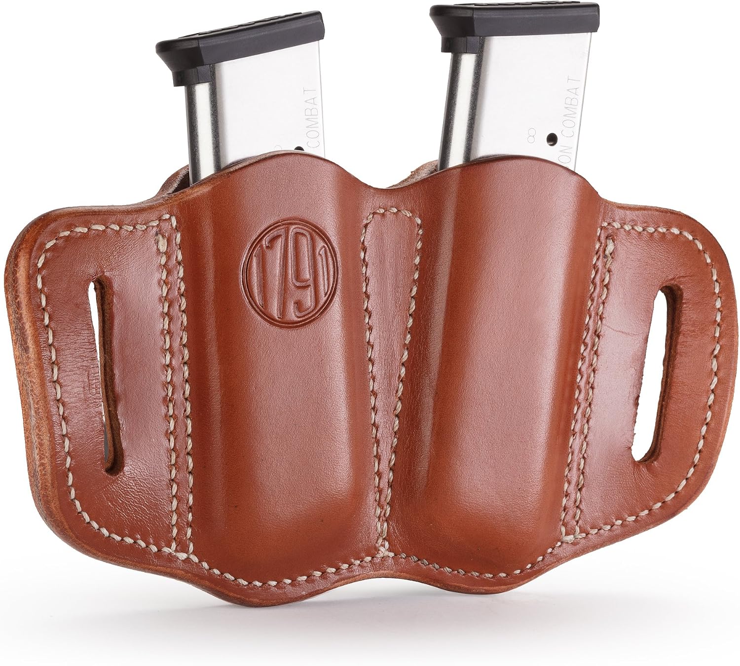 1791 Gunleather Mag Holster 2.1 - Double Mag Pouch for Single Stack Magazines, OWB Magazine Pouch for Belts