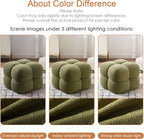 ONEVOG Olive Green‌ Modern Ottoman, 21" Square Fuzzy Couch Sherpa Pouf Ottoman, Tufted Cute Boucle Fabric Foot Stools, Upholsered Footrest & Coffee Table & Vanity Chair for Living Room Bedroom, Dorm