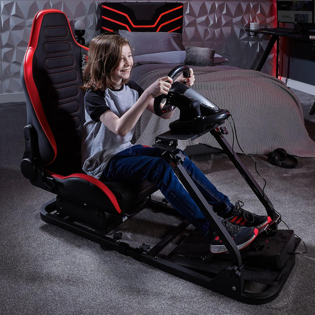 X Rocker Chicane Racing Sim Cockpit Chair, Racing Rear Seat Frame, Adjustable Sliders & Height, Black