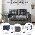 MAXYOYO Convertible Sofa Bed, Loveseat Sofa Couch for Adults, 2 in 1 Folding Couch Bed, Fold Out Floor Couch for Living Room Bedroom Lounge, Dark Grey