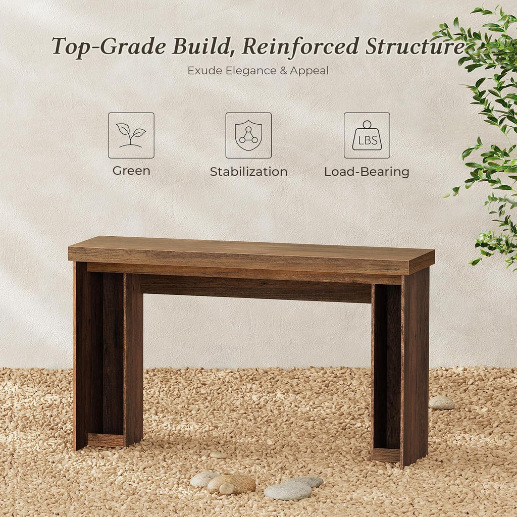 Huuger 54 Inch Entryway Table, Retangular Console Table, Farmhouse Sofa Table Behind the Couch, Long for Entrance, Hallway, Foyer, Living Room, Rustic Brown