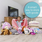 Stuffed Animal Storage Bean Bag Chair - Kids & Teens Bean Bag Chairs - Stuffed Animal Holder