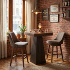 Tribesigns Square Bar Table, 39.37" H Industrial High Top Pub Table with Tapered Base, Wood Compact Bistro Table for Home Bar, Kitchen, Small Space, Brown & Gray