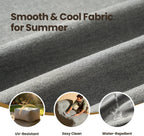Outdoor Indoor Bean Bag Chair with Ottoman, 2-in-1 Lounge Beanbag with Filling, Water-Repellent Polyester Patio Sofa, Full-Body Ergonomic Support Floor Seating, Dark Gray