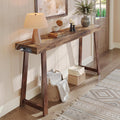Huuger Entryway Console Table with Charging Station, USB-C Port, 53.9 Inch Sofa Table with Metal Legs, Entry Hallway Table with Thicker Desktop, Modern Behind Couch Table, Rustic Brown
